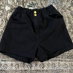 H&M black High waisted shorts button-fly